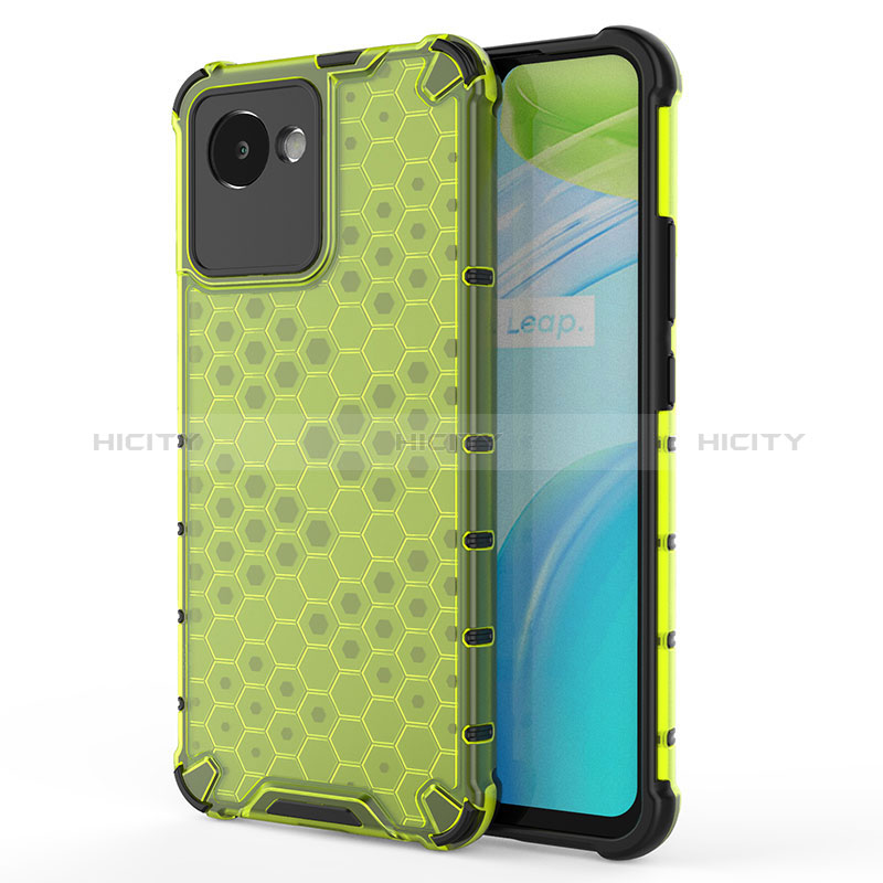 Coque Rebord Contour Silicone et Vitre Transparente Housse Etui 360 Degres AM3 pour Realme C30 Vert Plus