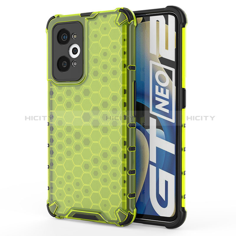 Coque Rebord Contour Silicone et Vitre Transparente Housse Etui 360 Degres AM3 pour Realme GT Neo2 5G Vert Plus