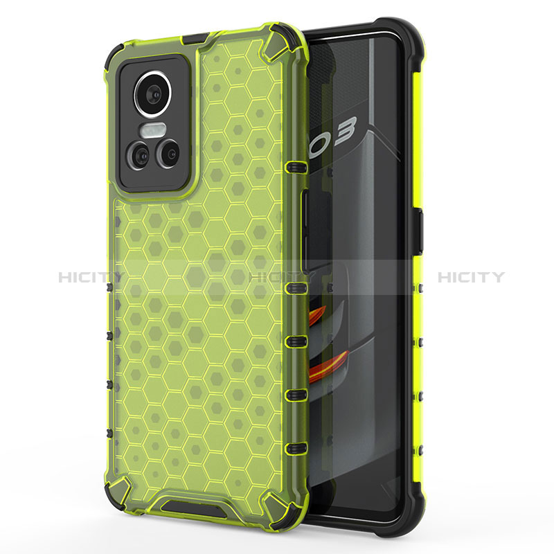 Coque Rebord Contour Silicone et Vitre Transparente Housse Etui 360 Degres AM3 pour Realme GT Neo3 5G Vert Plus