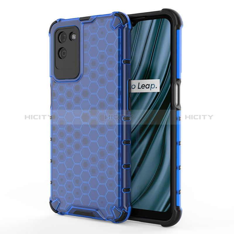 Coque Rebord Contour Silicone et Vitre Transparente Housse Etui 360 Degres AM3 pour Realme V11 5G Bleu Plus