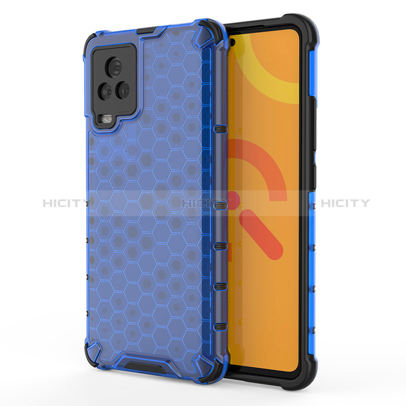 Coque Rebord Contour Silicone et Vitre Transparente Housse Etui 360 Degres AM3 pour Vivo iQOO 7 5G Bleu Plus