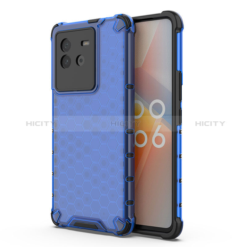 Coque Rebord Contour Silicone et Vitre Transparente Housse Etui 360 Degres AM3 pour Vivo iQOO Neo6 SE 5G Bleu Plus