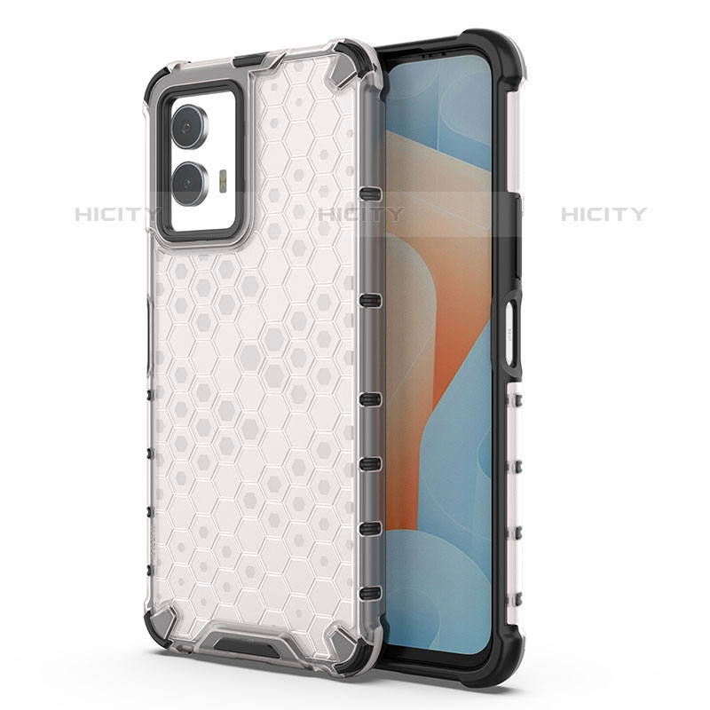 Coque Rebord Contour Silicone et Vitre Transparente Housse Etui 360 Degres AM3 pour Vivo iQOO U5 5G Blanc Plus