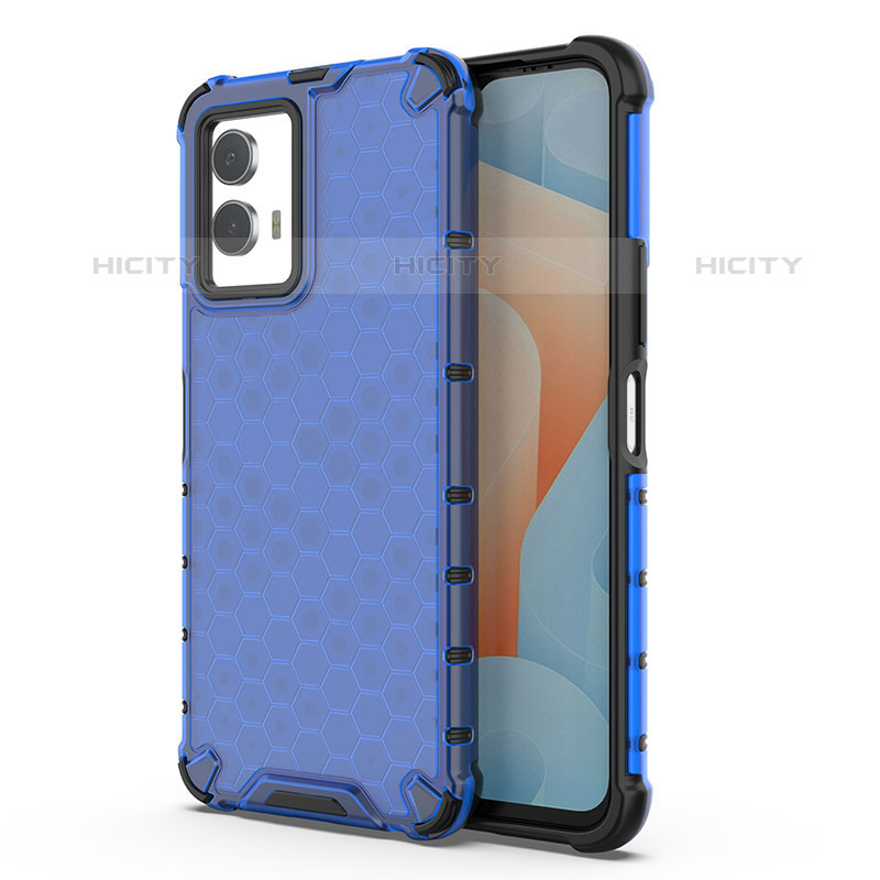 Coque Rebord Contour Silicone et Vitre Transparente Housse Etui 360 Degres AM3 pour Vivo iQOO U5 5G Bleu Plus