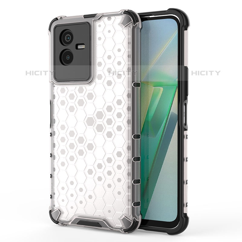 Coque Rebord Contour Silicone et Vitre Transparente Housse Etui 360 Degres AM3 pour Vivo iQOO Z6x Blanc Plus