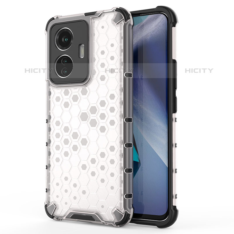 Coque Rebord Contour Silicone et Vitre Transparente Housse Etui 360 Degres AM3 pour Vivo T1 4G Blanc Plus