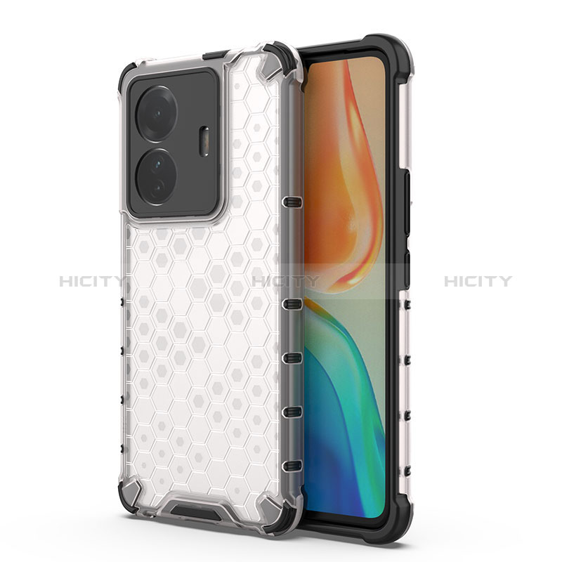 Coque Rebord Contour Silicone et Vitre Transparente Housse Etui 360 Degres AM3 pour Vivo T1 5G Blanc Plus