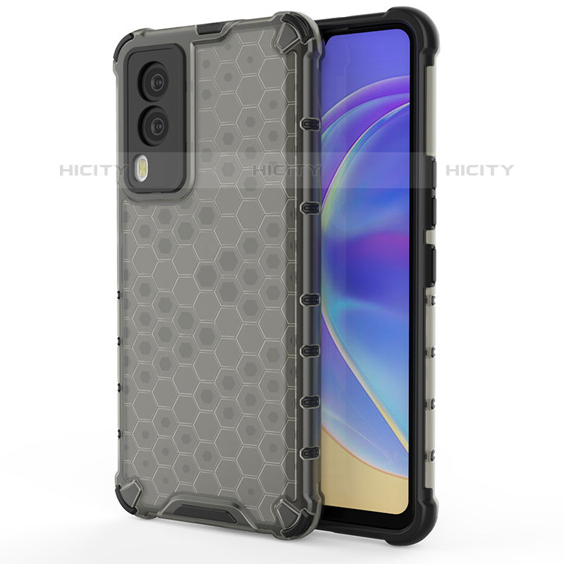 Coque Rebord Contour Silicone et Vitre Transparente Housse Etui 360 Degres AM3 pour Vivo V21e 5G Noir Plus