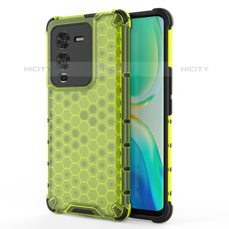 Coque Rebord Contour Silicone et Vitre Transparente Housse Etui 360 Degres AM3 pour Vivo V25 Pro 5G Vert Plus