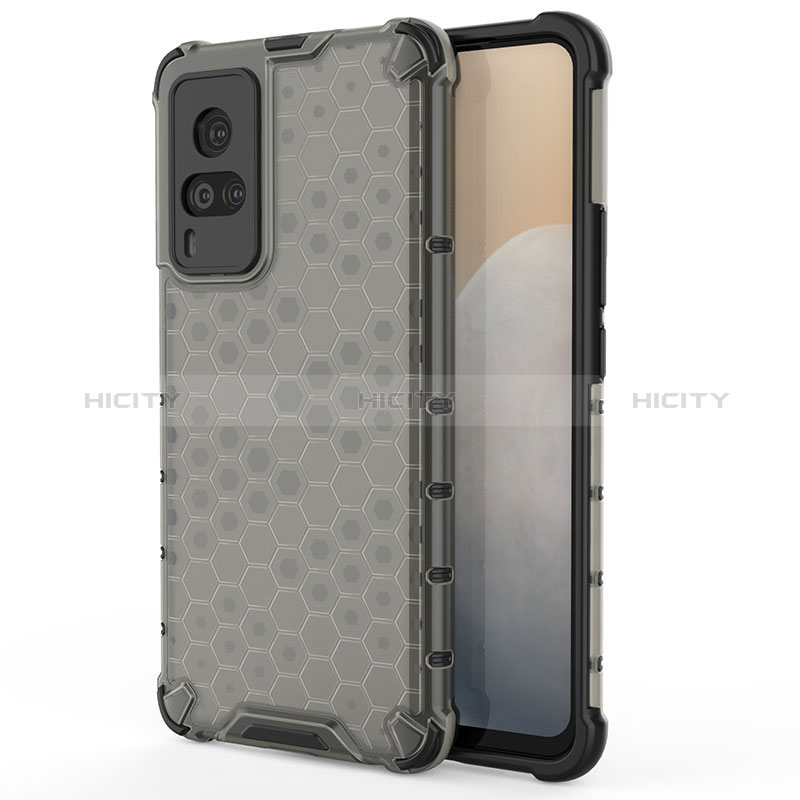 Coque Rebord Contour Silicone et Vitre Transparente Housse Etui 360 Degres AM3 pour Vivo X60 Pro 5G Noir Plus