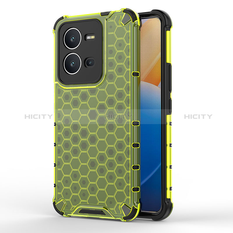 Coque Rebord Contour Silicone et Vitre Transparente Housse Etui 360 Degres AM3 pour Vivo X80 Lite 5G Vert Plus