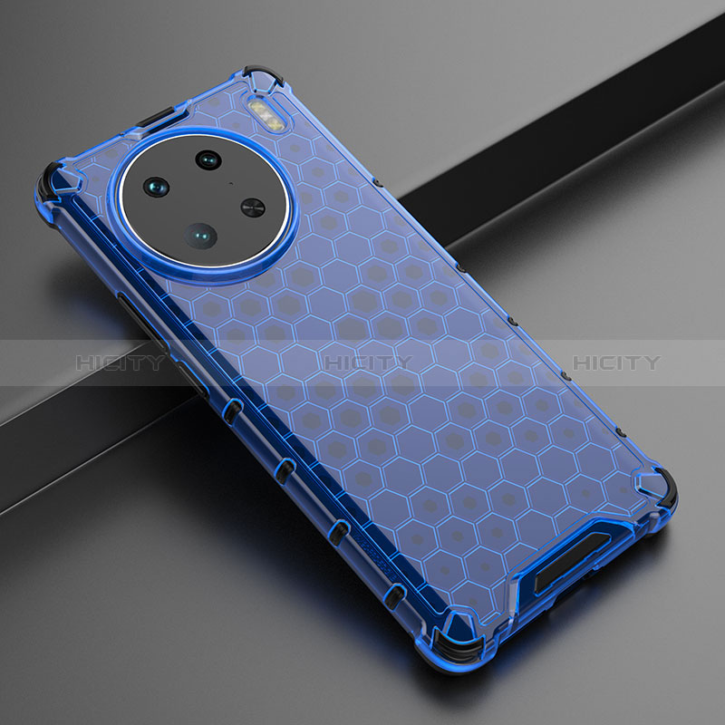 Coque Rebord Contour Silicone et Vitre Transparente Housse Etui 360 Degres AM3 pour Vivo X90 Pro 5G Bleu Plus