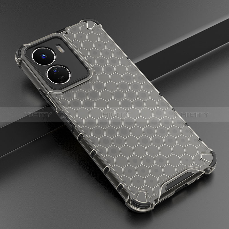 Coque Rebord Contour Silicone et Vitre Transparente Housse Etui 360 Degres AM3 pour Vivo Y16 Noir Plus