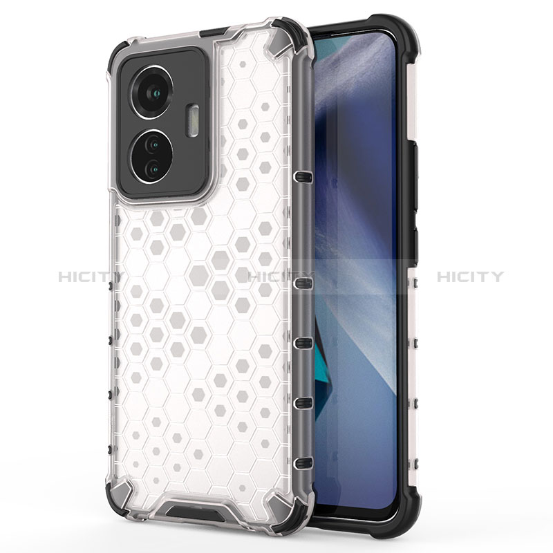 Coque Rebord Contour Silicone et Vitre Transparente Housse Etui 360 Degres AM3 pour Vivo Y55 4G Blanc Plus