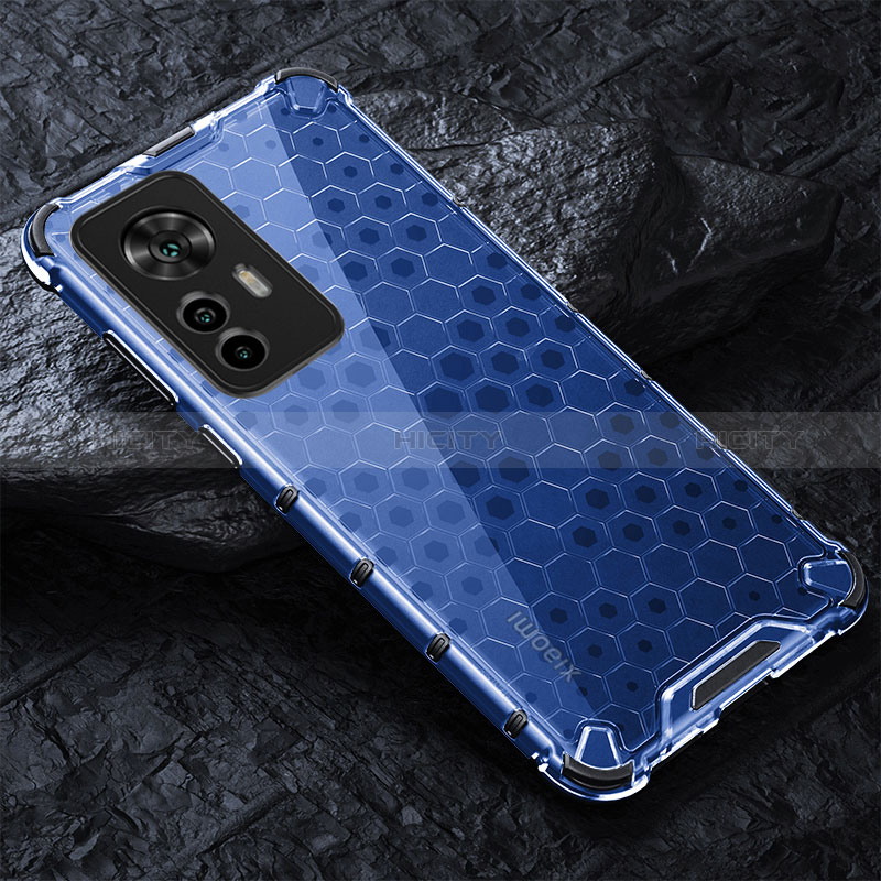 Coque Rebord Contour Silicone et Vitre Transparente Housse Etui 360 Degres AM3 pour Xiaomi Mi 12T 5G Bleu Plus