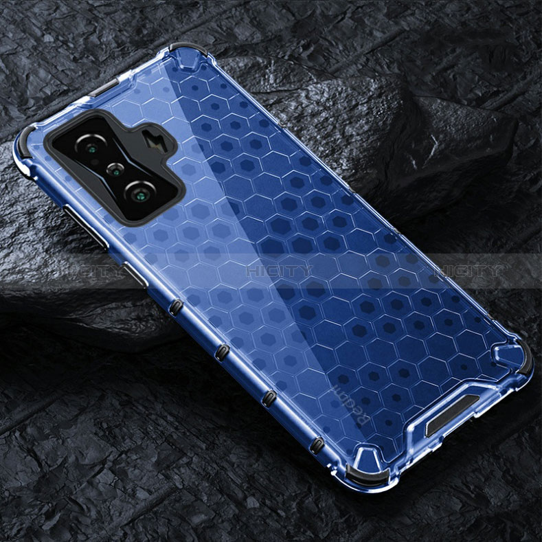 Coque Rebord Contour Silicone et Vitre Transparente Housse Etui 360 Degres AM3 pour Xiaomi Redmi K50 Gaming AMG F1 5G Bleu Plus