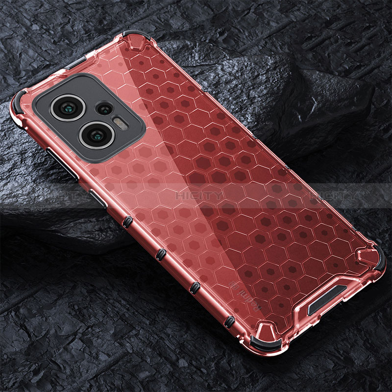 Coque Rebord Contour Silicone et Vitre Transparente Housse Etui 360 Degres AM3 pour Xiaomi Redmi K50i 5G Rouge Plus