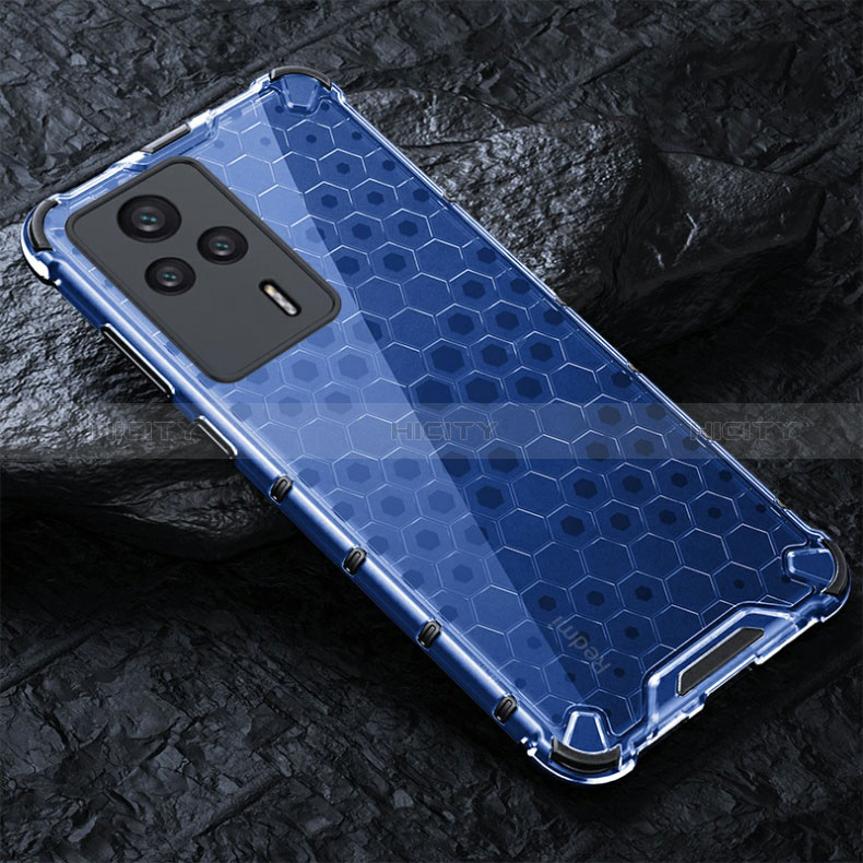 Coque Rebord Contour Silicone et Vitre Transparente Housse Etui 360 Degres AM3 pour Xiaomi Redmi K60E 5G Bleu Plus