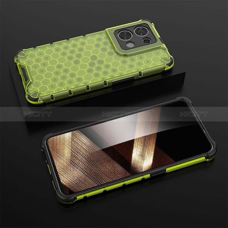 Coque Rebord Contour Silicone et Vitre Transparente Housse Etui 360 Degres AM3 pour Xiaomi Redmi Note 13 5G Vert Plus