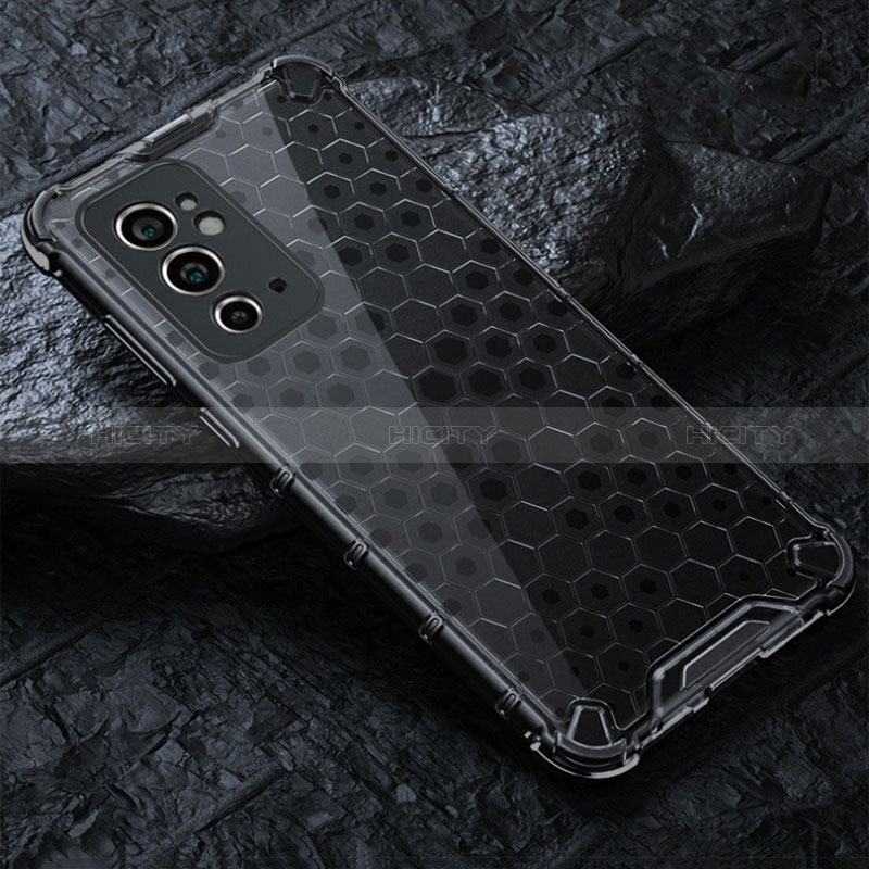 Coque Rebord Contour Silicone et Vitre Transparente Housse Etui 360 Degres AM4 pour OnePlus 9RT 5G Noir Plus