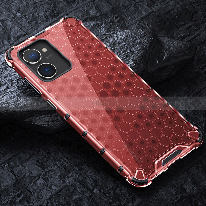 Coque Rebord Contour Silicone et Vitre Transparente Housse Etui 360 Degres AM4 pour Realme 10S 5G Rouge Plus