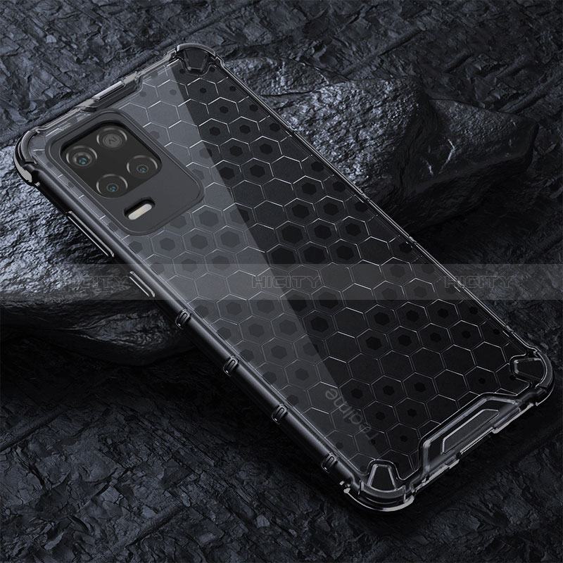 Coque Rebord Contour Silicone et Vitre Transparente Housse Etui 360 Degres AM4 pour Realme V13 5G Noir Plus