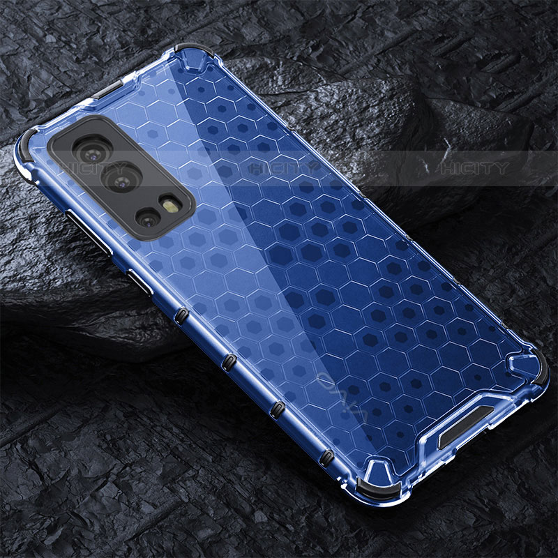 Coque Rebord Contour Silicone et Vitre Transparente Housse Etui 360 Degres AM4 pour Vivo iQOO Z3 5G Bleu Plus