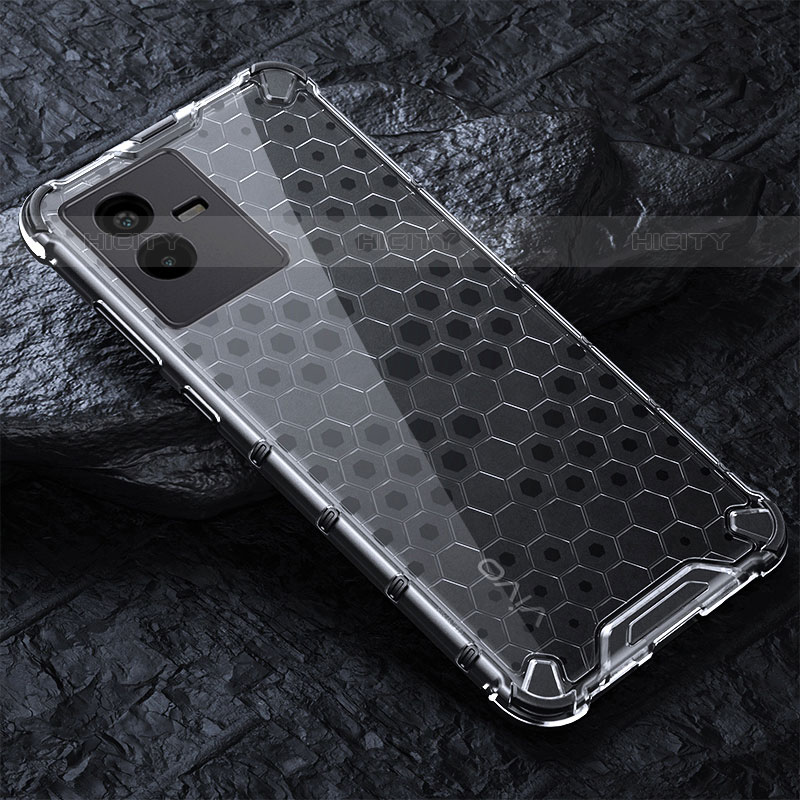 Coque Rebord Contour Silicone et Vitre Transparente Housse Etui 360 Degres AM4 pour Vivo iQOO Z6x Gris Plus