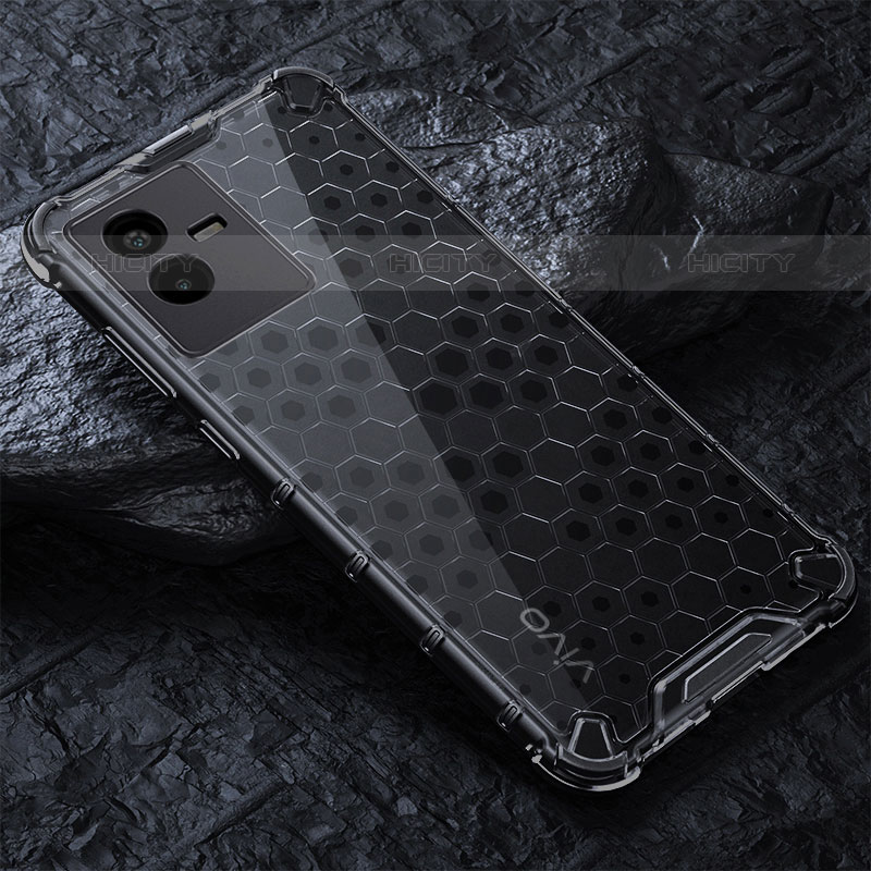 Coque Rebord Contour Silicone et Vitre Transparente Housse Etui 360 Degres AM4 pour Vivo iQOO Z6x Noir Plus