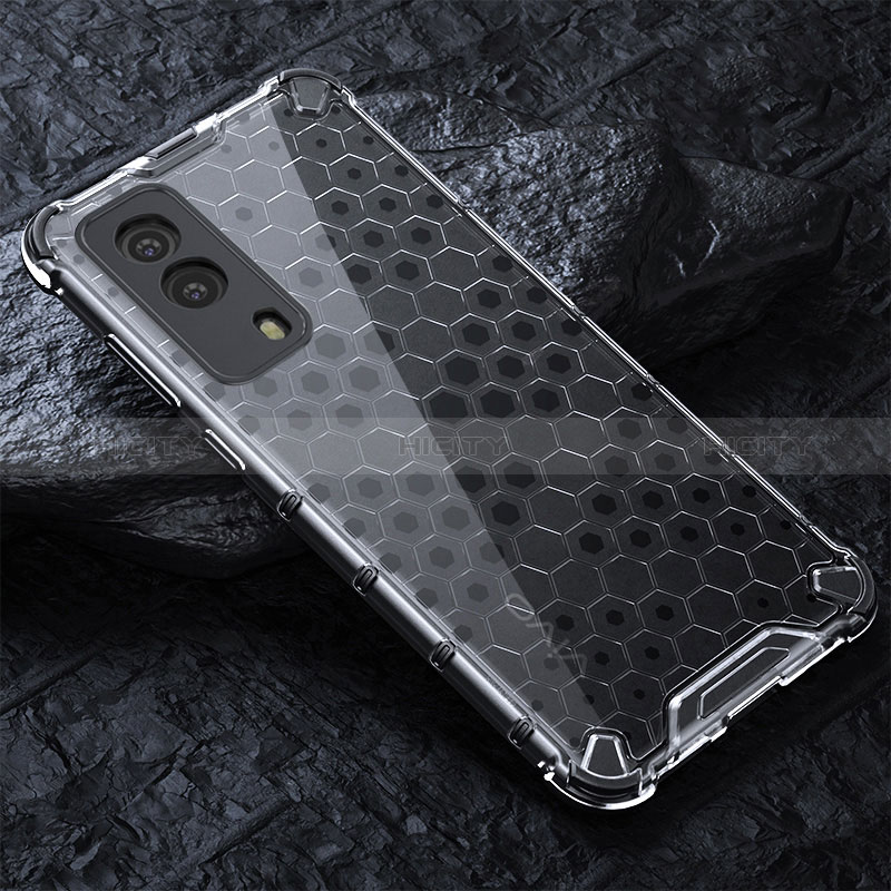 Coque Rebord Contour Silicone et Vitre Transparente Housse Etui 360 Degres AM4 pour Vivo T1x 5G Gris Plus