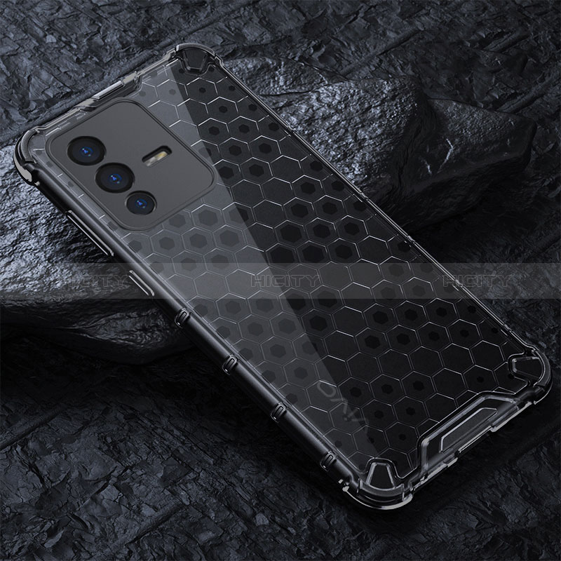 Coque Rebord Contour Silicone et Vitre Transparente Housse Etui 360 Degres AM4 pour Vivo V23 Pro 5G Noir Plus