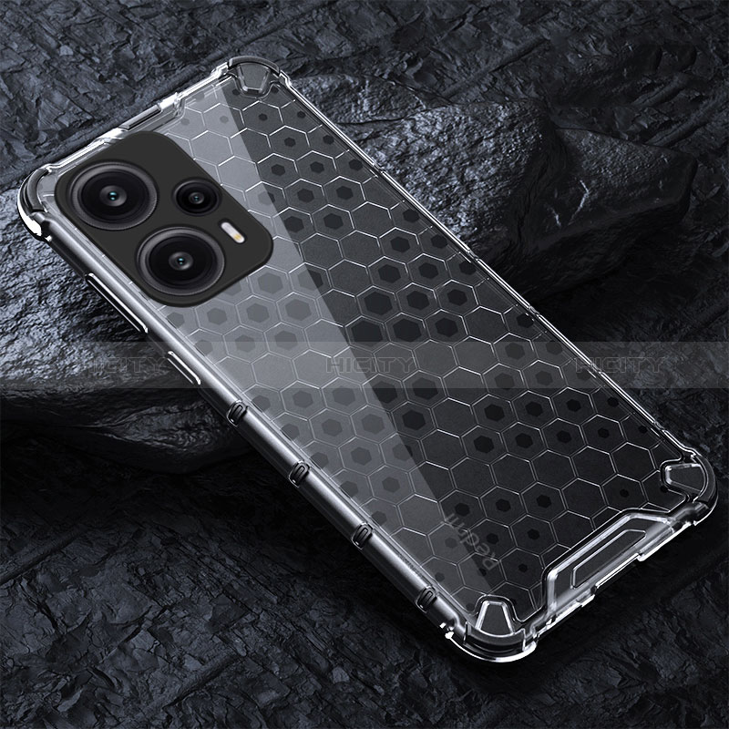 Coque Rebord Contour Silicone et Vitre Transparente Housse Etui 360 Degres AM4 pour Xiaomi Poco F5 5G Gris Plus