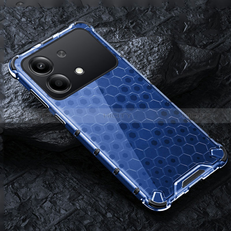 Coque Rebord Contour Silicone et Vitre Transparente Housse Etui 360 Degres AM4 pour Xiaomi Redmi Note 13R Pro 5G Bleu Plus