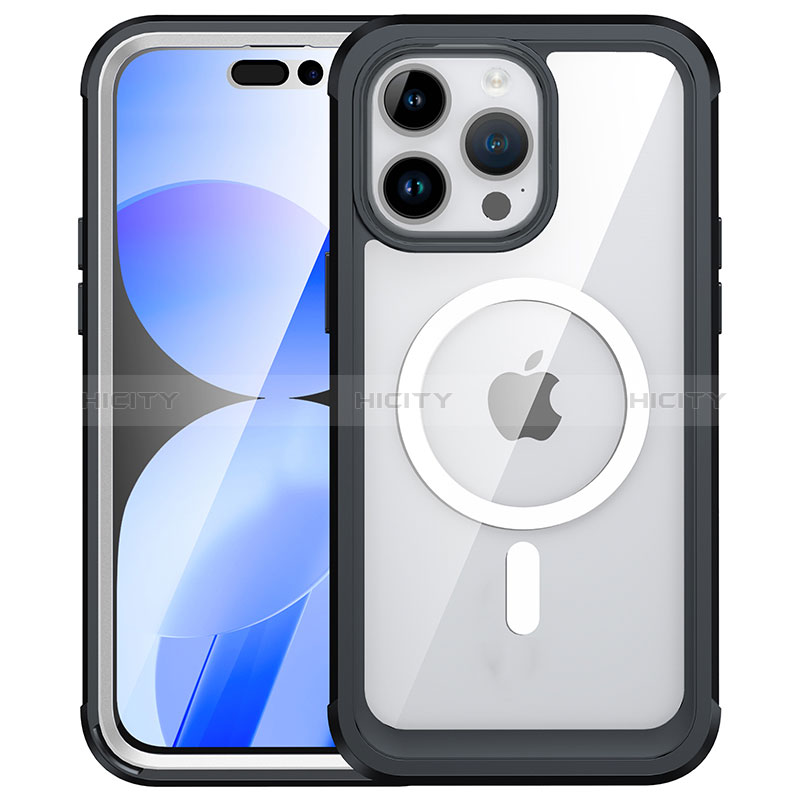 Coque Rebord Contour Silicone et Vitre Transparente Housse Etui 360 Degres avec Mag-Safe Magnetic Magnetique AC1 pour Apple iPhone 13 Pro Max Plus