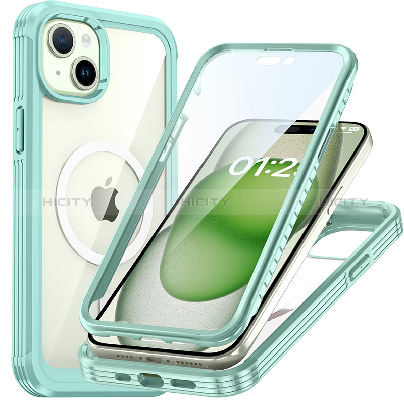 Coque Rebord Contour Silicone et Vitre Transparente Housse Etui 360 Degres avec Mag-Safe Magnetic Magnetique T01 pour Apple iPhone 14 Plus Plus