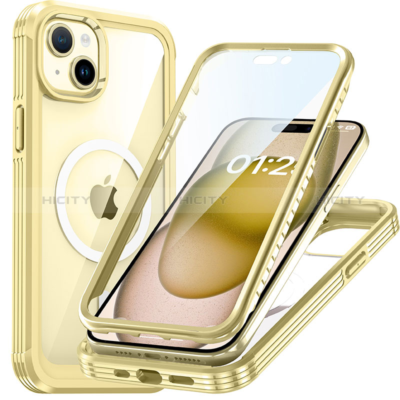 Coque Rebord Contour Silicone et Vitre Transparente Housse Etui 360 Degres avec Mag-Safe Magnetic Magnetique T01 pour Apple iPhone 14 Plus Plus