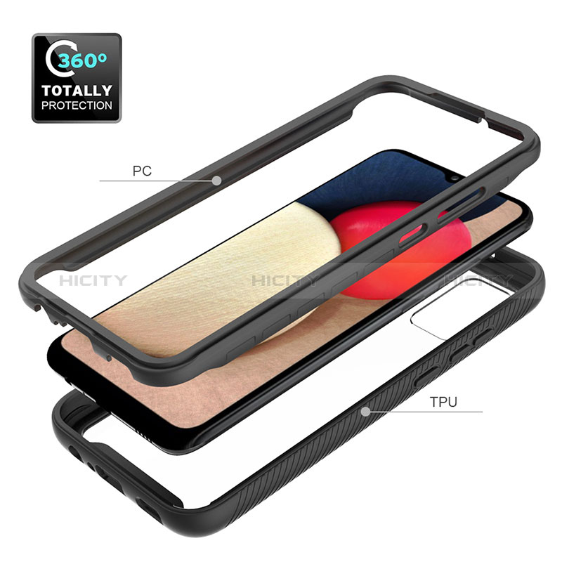 Coque Rebord Contour Silicone et Vitre Transparente Housse Etui 360 Degres JX1 pour Samsung Galaxy A02s Plus