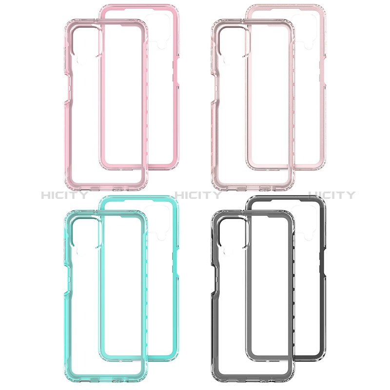 Coque Rebord Contour Silicone et Vitre Transparente Housse Etui 360 Degres JX1 pour Samsung Galaxy A12 Nacho Plus