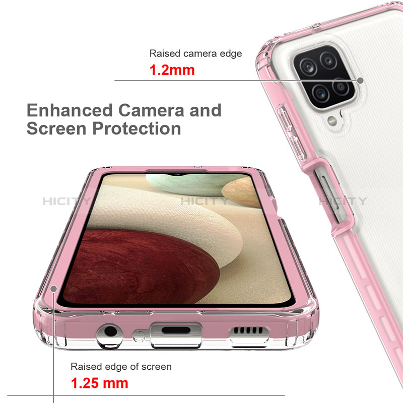 Coque Rebord Contour Silicone et Vitre Transparente Housse Etui 360 Degres JX1 pour Samsung Galaxy A12 Plus