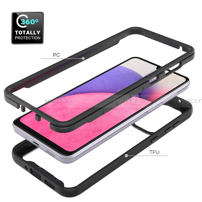 Coque Rebord Contour Silicone et Vitre Transparente Housse Etui 360 Degres JX1 pour Samsung Galaxy A33 5G Plus