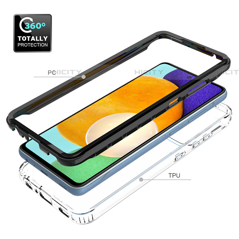 Coque Rebord Contour Silicone et Vitre Transparente Housse Etui 360 Degres JX1 pour Samsung Galaxy A52 4G Plus