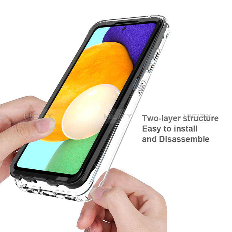 Coque Rebord Contour Silicone et Vitre Transparente Housse Etui 360 Degres JX1 pour Samsung Galaxy A52s 5G Plus