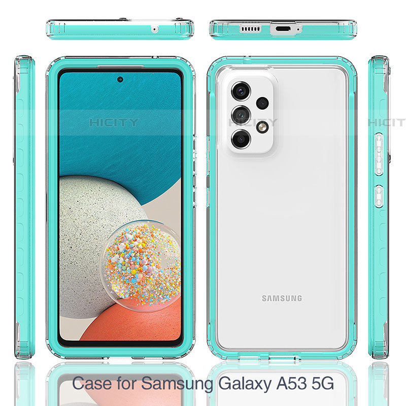 Coque Rebord Contour Silicone et Vitre Transparente Housse Etui 360 Degres JX1 pour Samsung Galaxy A53 5G Plus