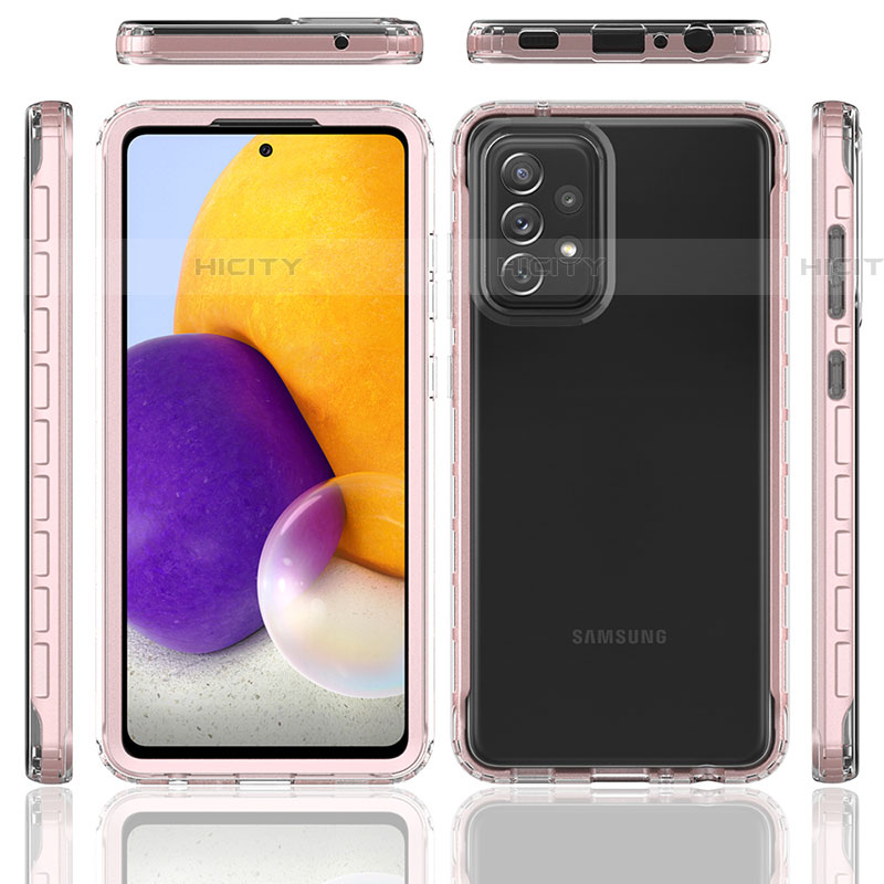 Coque Rebord Contour Silicone et Vitre Transparente Housse Etui 360 Degres JX1 pour Samsung Galaxy A72 5G Plus