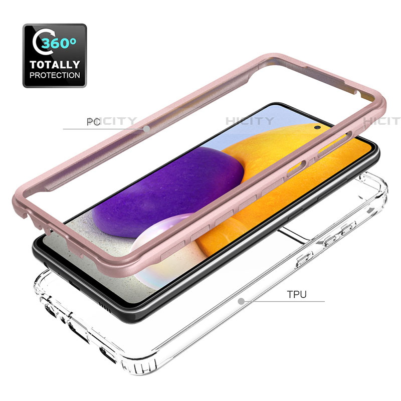 Coque Rebord Contour Silicone et Vitre Transparente Housse Etui 360 Degres JX1 pour Samsung Galaxy A72 5G Plus