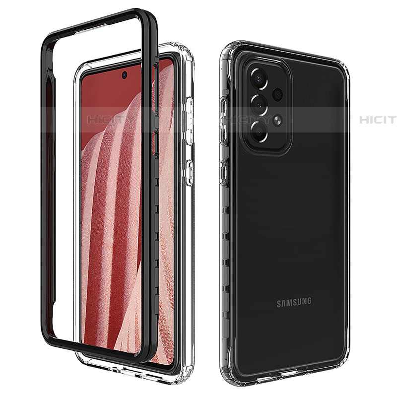 Coque Rebord Contour Silicone et Vitre Transparente Housse Etui 360 Degres JX1 pour Samsung Galaxy A73 5G Plus