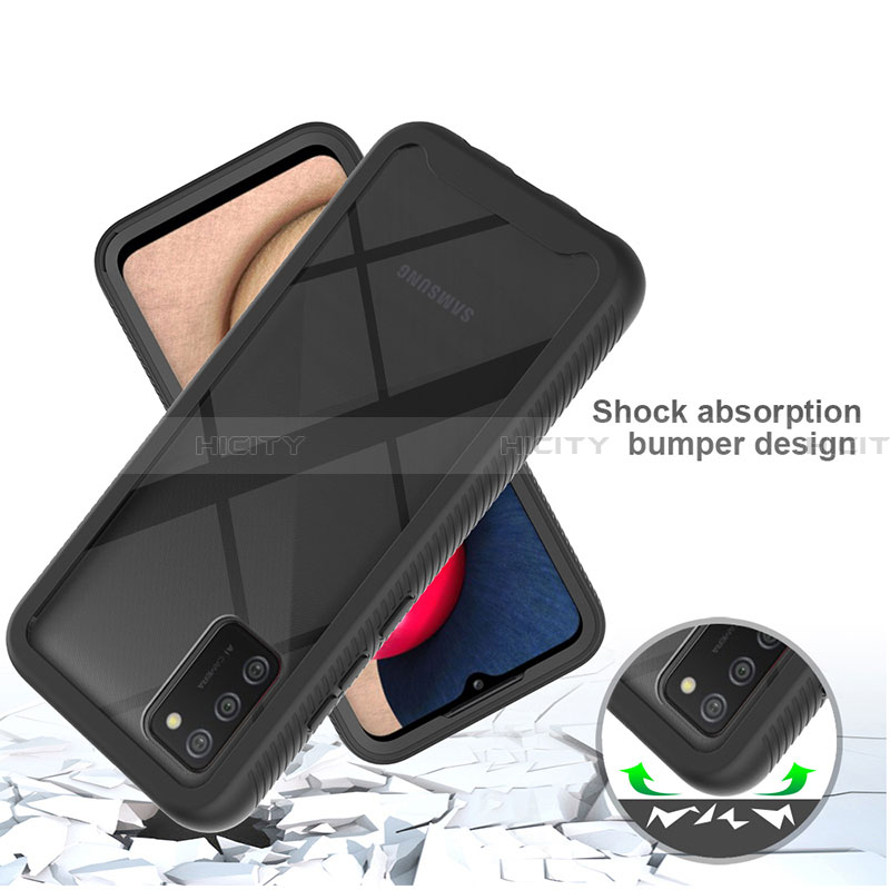 Coque Rebord Contour Silicone et Vitre Transparente Housse Etui 360 Degres JX1 pour Samsung Galaxy F02S SM-E025F Plus