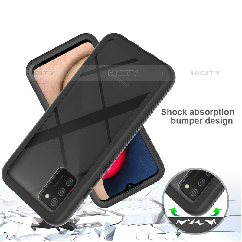 Coque Rebord Contour Silicone et Vitre Transparente Housse Etui 360 Degres JX1 pour Samsung Galaxy M02s Plus