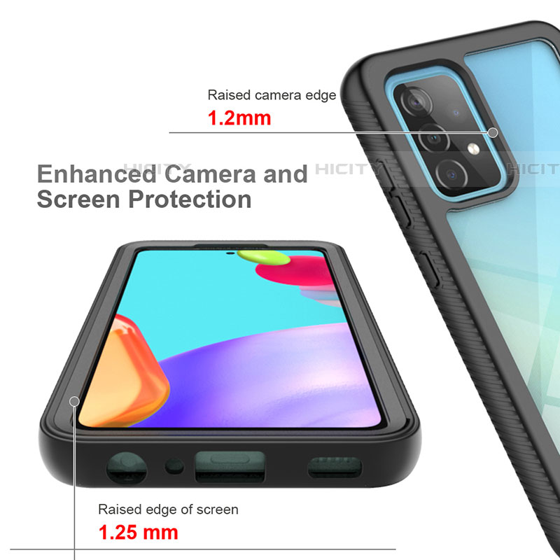 Coque Rebord Contour Silicone et Vitre Transparente Housse Etui 360 Degres JX2 pour Samsung Galaxy A52 4G Plus