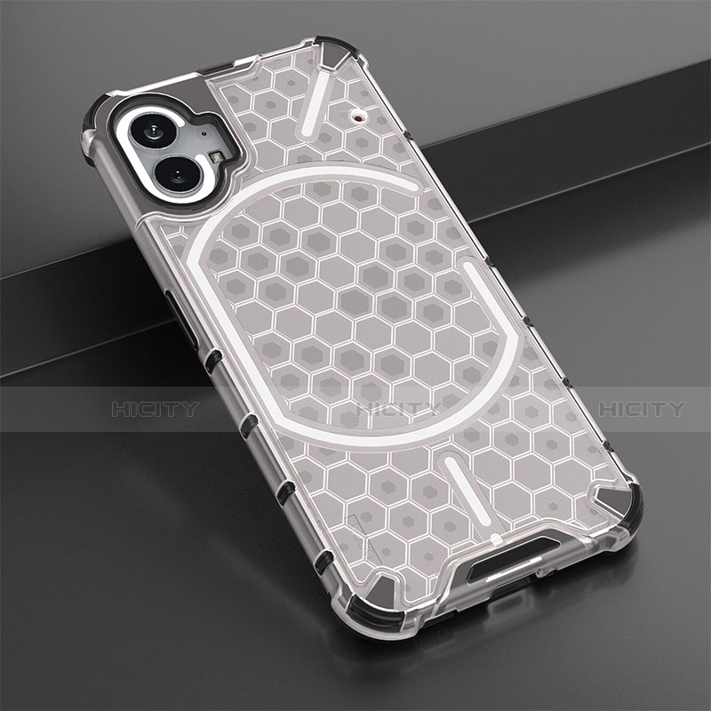 Coque Rebord Contour Silicone et Vitre Transparente Housse Etui 360 Degres M01 pour Nothing Phone 1 Blanc Plus